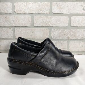 Born Black Leather Clogs Mules Size 9.5 Contrast Stitching Cottagecore Boho